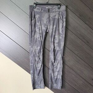 prAna Women's Camo Hiking Pants Size 10 Gray Stretch Roll-Up Convertible